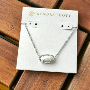 Kendra Scott Elisa Silver Pendant Necklace White Howlite w/dust bag